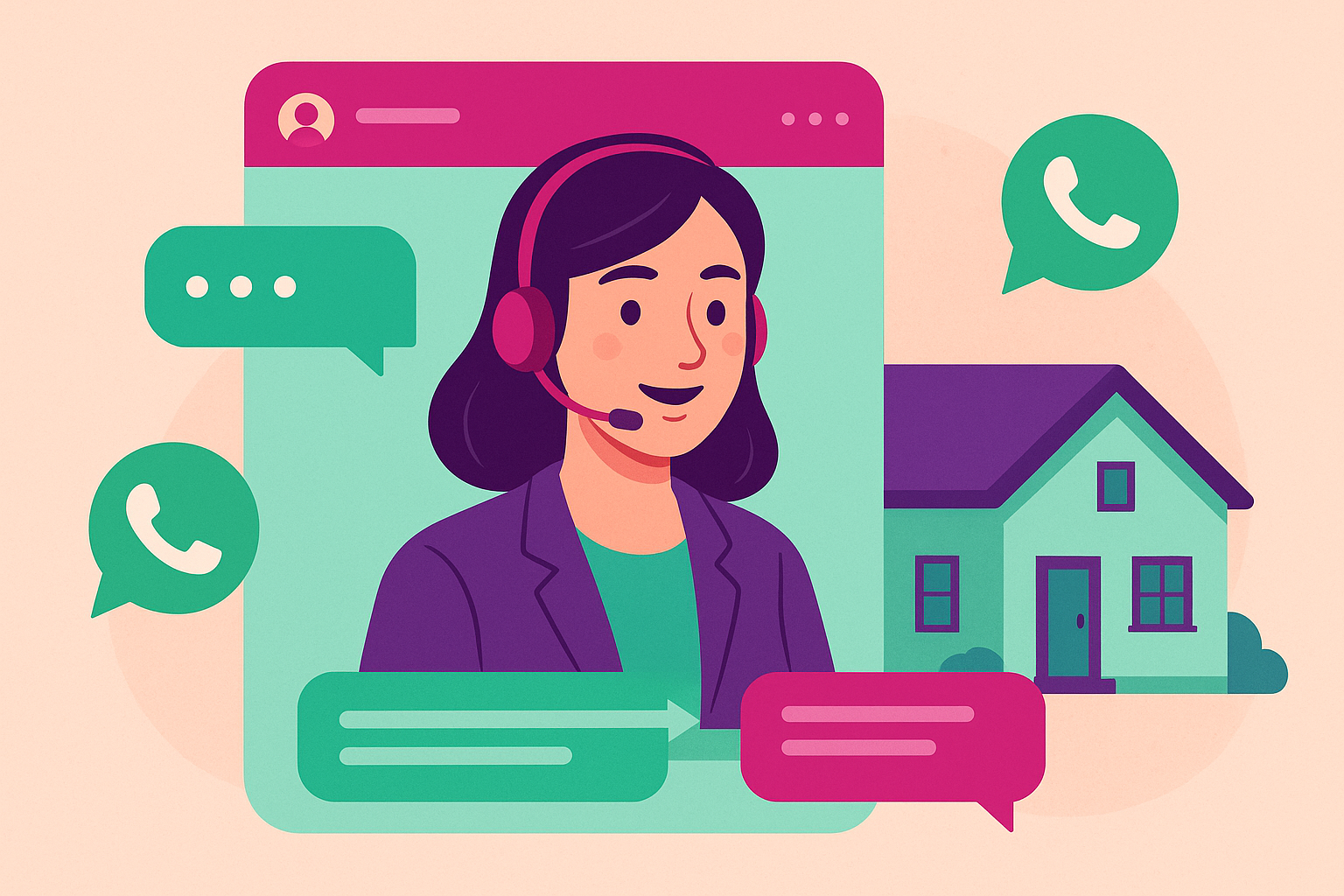 Asistente virtual organizando chats para la casa